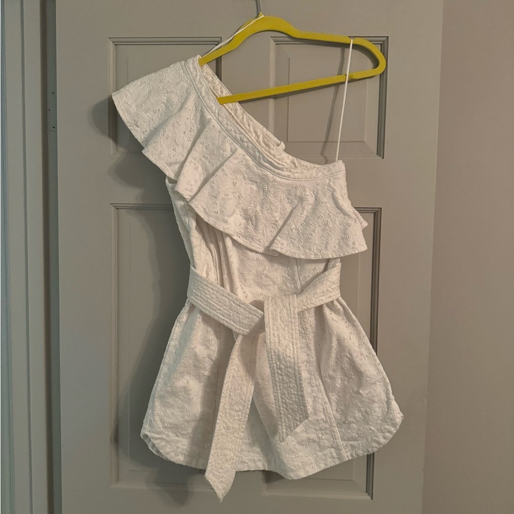 Joie White eyelet One Shoulder Dress